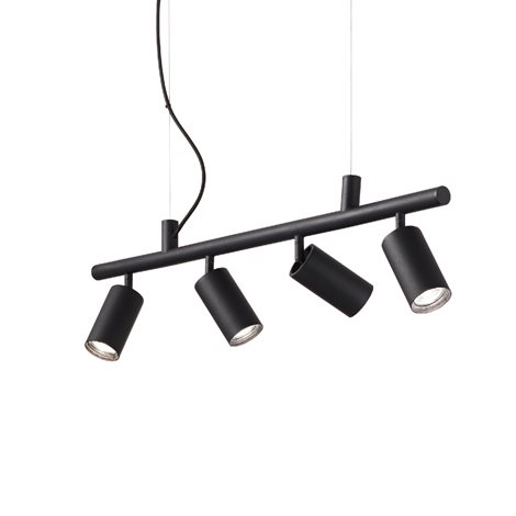 DYNAMITE SP4 závěsné bodové svítidlo 4x GU10 LED 5W 480lm 3000K 76cm IP20, černé