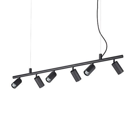 DYNAMITE SP6 závěsné bodové svítidlo 6x GU10 5W 480lm 3000K 115,5cm IP20, černé