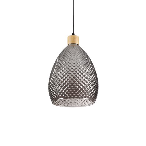 BERGEN-1 SP1 závěsné svítidlo 1x E27 60W bez zdroje 24cm IP20, kouřově šedé