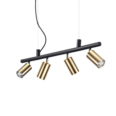 DYNAMITE SP4 závěsné bodové svítidlo 4x GU10 LED 5W 480lm 3000K 76cm IP20, saténová mosaz