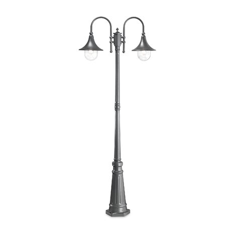 CIMA PT2 venkovní sloupkové svítidlo 2x E27 60W bez zdroje 216cm IP43, antracitové