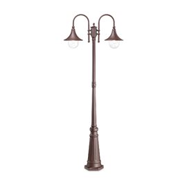 CIMA PT2 venkovní sloupkové svítidlo 2x E27 60W bez zdroje 216cm IP43, hnědá