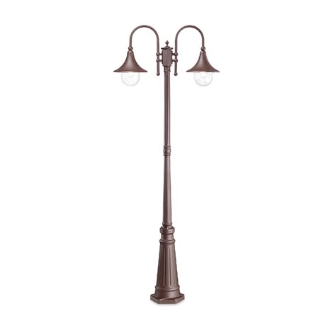 CIMA PT2 venkovní sloupkové svítidlo 2x E27 60W bez zdroje 216cm IP43, hnědá