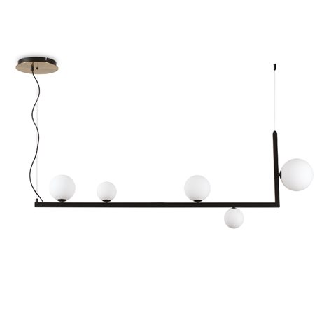 BIRDS SP5 závěsné svítidlo 5x G9 LED 3W 370lm 3000K 135,5cm IP20, černé/mosazné 1