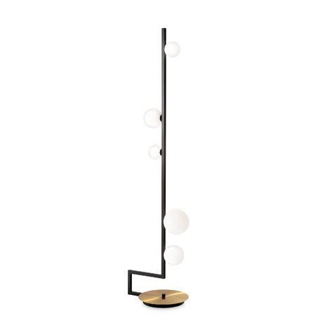 BIRDS PT5 stojací lampa 5x G9 LED 3W 370lm 3000K 160cm IP20, černé/mosazné 1