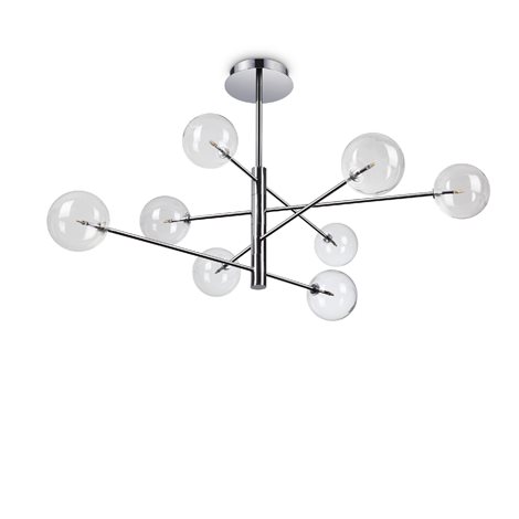 EQUINOXE SP8 závěsné svítidlo 8x G4 LED 2W 160lm 3000K 130cm IP20, chromové