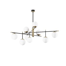 GOURMET PL9 stopní přisazené svítidlo 9x E14 40W bez zdroje 131,5cm IP20, černo-mosazné