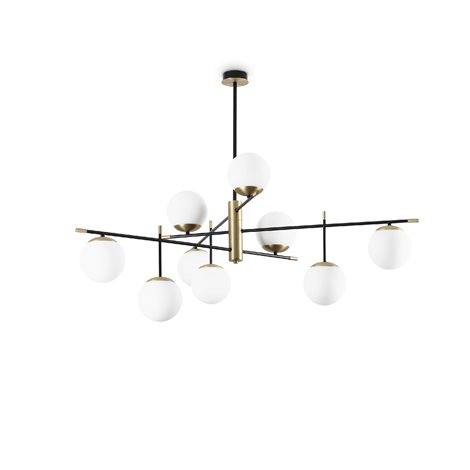 GOURMET PL9 stopní přisazené svítidlo 9x E14 40W bez zdroje 131,5cm IP20, černo-mosazné