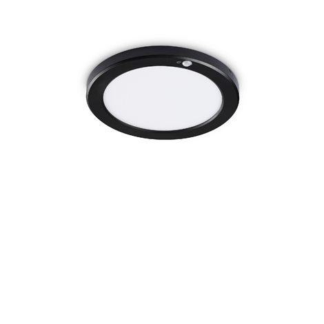 AURA PL přisazené LED svítidlo s PIR senzorem 20W 1950lm 3000K 22cm kulaté IP20, černé