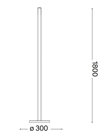 LOOK PT1 BIANCO stojací lampa prům. 300 x V 1800 mm LED 24W 2750lm 3000K bílá 3