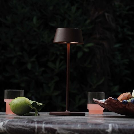 PURE TL venkovní dobíjecí stolní lampa LED 1,5W 230lm 3000K 32cm IP54, hnědé 2