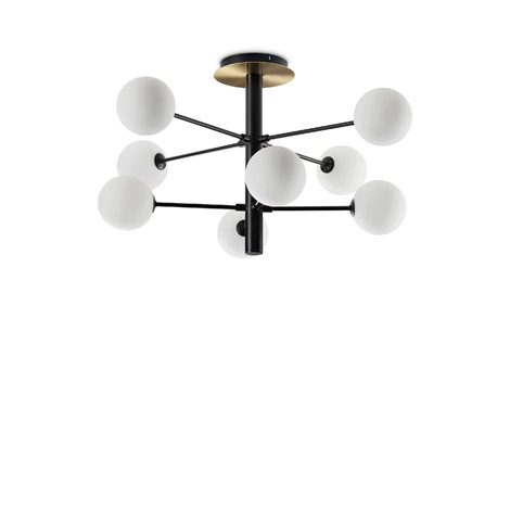 COSMOPOLITAN PL8 stropní přisazené svítidlo 8x G9 LED 3W 370lm 3000K 64cm IP20, černé/mosazné