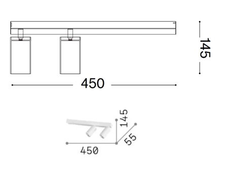 PROFILO PL2 BIANCO stropní bodové svítidlo/spot 2x28W GU10 bílá 3