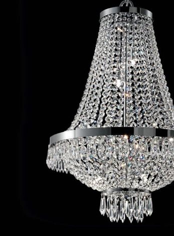 CAESAR SP9 závěsné svítidlo 9x G9 LED 3W 370lm 3000K 45cm IP20, chromové 3