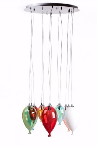 CLOWN SP12 závěsné svítidlo 12x G9 LED 3W 370lm 3000K 60cm IP20, barevné 7