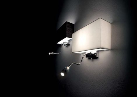 HOTEL AP2 nástěnné svítidlo 1xLED 1W 55lm 3000K + 1xE27 60W bez zdroje 32cm IP20, bílo-chromové 3