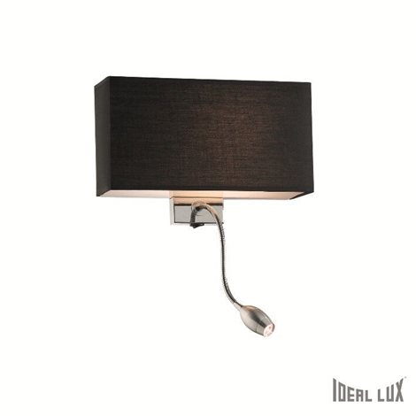 HOTEL AP2 nástěnné svítidlo 1xLED 1W 55lm 3000K + 1xE27 60W bez zdroje 32cm IP20, černo-chromové 3
