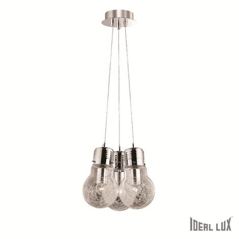 LUCE MAX SP3 závěsné svítidlo 3x E27 60W bez zdroje IP20, čiré 2