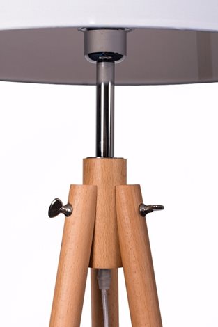 YORK PT1 stojací lampa 1x E27 60W bez zdroje 164cm IP20, dřevo+bílé 3