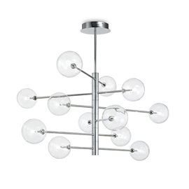 EQUINOXE SP12 závěsné svítidlo 12x G4 LED 2W 160lm 3000K 124cm IP20, chromové