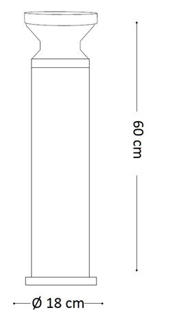 TORRE PT1 venkovní sloupkové svítidlo 1x E27 15W bez zdroje 60cm IP44, antracitové 3