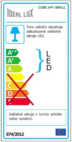 CUBE AP nástěnné LED svítidlo 8W 950lm 3000K 30cm IP20, bílé 4