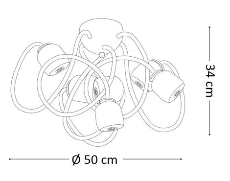 OCTOPUS PL6 stropní svítidlo 6x G9 LED 3W 370lm 3000K 50cm IP20, barevné 2