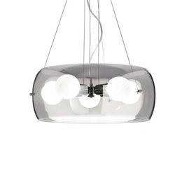 AUDI-10 SP5 závěsné svítidlo 5x E27 LED 8W 950lm 3000K 48,5cm IP20, kouřové sklo