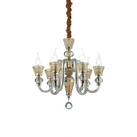 STRAUSS SP6 závěsné svítidlo 6x E14 40W bez zdroje 51cm IP20, zlaté