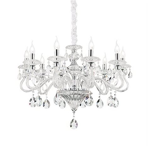 NEGRESCO SP8 závěsné svítidlo 8x E14 40W bez zdroje 73,5cm IP20, transparentní
