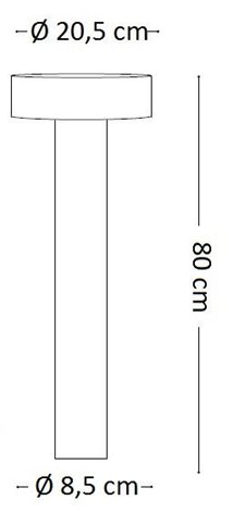 TESLA PT4 venkovní sloupkové svítidlo 4x G9 15W bez zdroje 80cm IP44, antracitové 2