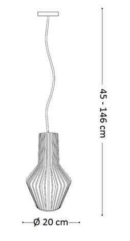CITRUS-1 SP1 závěsné svítidlo 1x E27 60W bez zdroje 20cm IP20, dřevěné 3