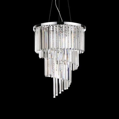CARLTON SP12 závěsné svítidlo 12x E14 40W bez zdroje 50cm IP20, chromové 3