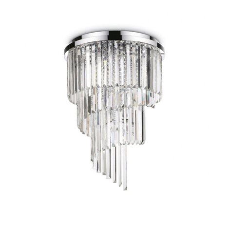 CARLTON PL12 stropní přisazené svítidlo 12x E14 40W bez zdroje 50cm IP20, chromové