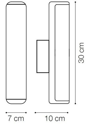 ETERE AP venkovní nástěnné LED svítidlo 10W 1130lm 4000K 30cm IP44, antracitové 2