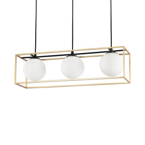 LINGOTTO SP3 závěsné svítidlo 3x E14 40W bez zdroje 70cm IP20, černo-mosazné 1