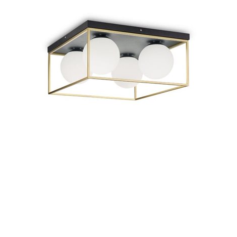 LINGOTTO PL4 stropní přísazené svítidlo 4x E14 40W bez zdroje 45,5cm IP20, černo-mosazné 1