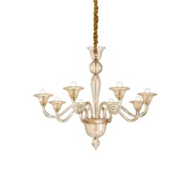 BRIGITTA SP8 závěsné svítidlo 8x E14 40W bez zdroje 89cm IP20, jantarové