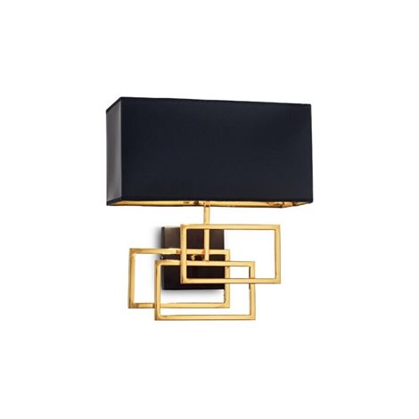 LUXURY AP1 nástěnné svítidlo 1x E27 60W bez zdroje 35cm IP20, černo-mosazná 1