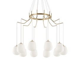 KAROUSEL SP10 závěsné svítidlo 10x G9 LED 3W 370lm 3000K 82,5cm IP20, saténová mosaz