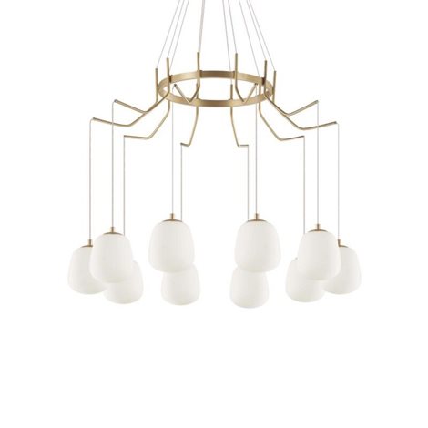 KAROUSEL SP10 závěsné svítidlo 10x G9 LED 3W 370lm 3000K 82,5cm IP20, saténová mosaz 1