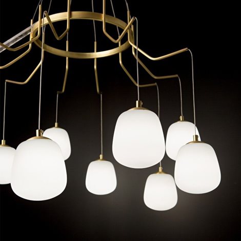 KAROUSEL SP10 závěsné svítidlo 10x G9 LED 3W 370lm 3000K 82,5cm IP20, saténová mosaz 3