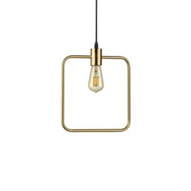 ABC SP1 závěsné svítidlo 1x E27 70W bez zdroje 29cm čtvercové IP20, mosazné