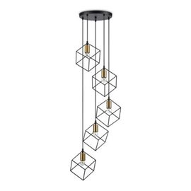 ICE SP5 závěsné svítidlo 5x E27 60W bez zdroje 50cm IP20, černé