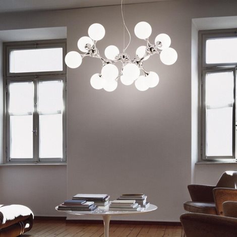 NODI SP9 závěsné svítidlo 9x E14 40W bez zdroje 88cm IP20, mosazné 2