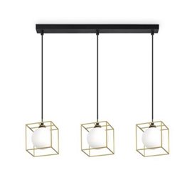LINGOTTO SP3 SINGLE závěsné svítidlo 3x G9 LED 3W 370lm 3000K 75cm IP20, černo-mosazné
