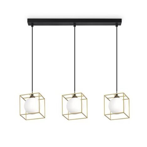 LINGOTTO SP3 SINGLE závěsné svítidlo 3x G9 LED 3W 370lm 3000K 75cm IP20, černo-mosazné