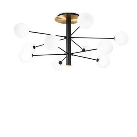 COSMOPOLITAN PL10 stropní přisazené svítidlo 10x G9 LED 3W 370lm 3000K 124cm IP20, černé/mosazné 3