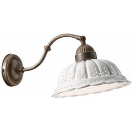 ANITA nástěnné  svítidlo 1x E27 15W bez zdroje 22cm IP20, mosaz/bílé