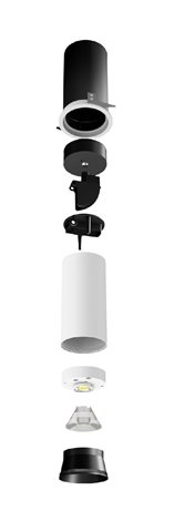 FINGER R single LED 7W 3000K, prům.60mm, bílá 2